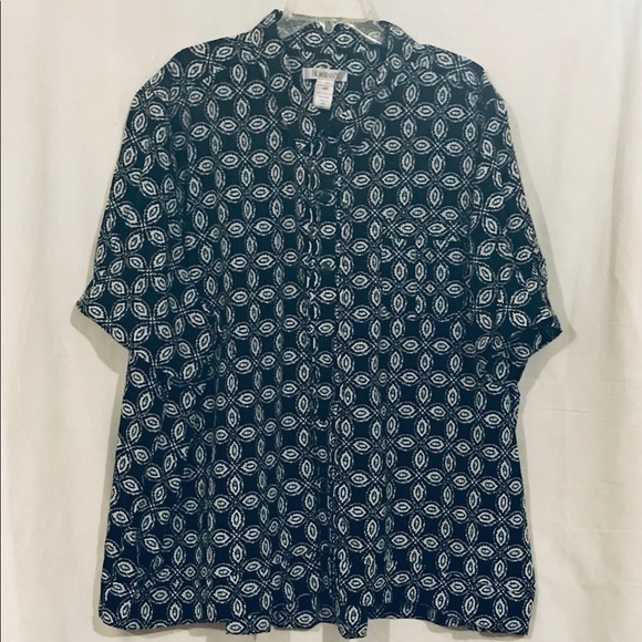 Roaman’s Button Down Blouse - Picture 2 of 4